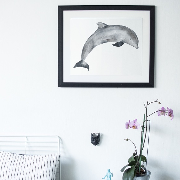 Wall Art Watercolor Dolphin Print Poster Unframed - Picture 5 of 7